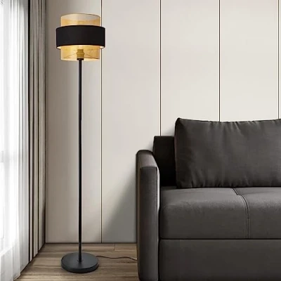 Imagen de Lámpara de pie albans pantalla doble tela [lux.pro]