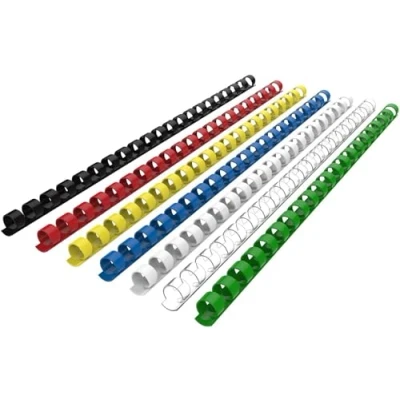 Imagen de RAYSON Canutillos encuadernar de Plástico, 21 Anillas, Capacidad Encuadernación 55 hojas, 10 mm, Multicolor, A4, paqute 100