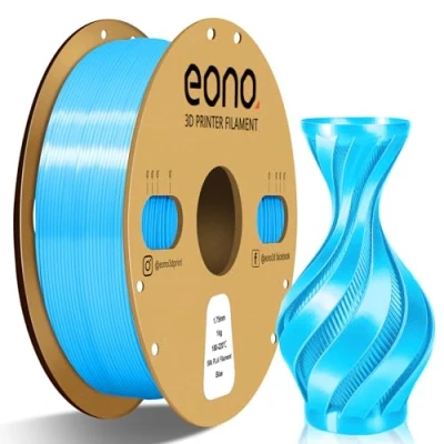 Imagen de Eono Silk Seda PLA Filamento para Impresora 3D, 1.75mm, precisión 0,03 mm, 1kg, Color Azul