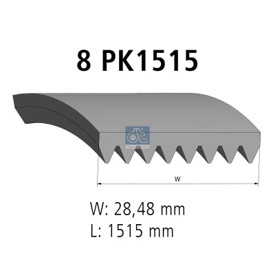 Imagen de Correa trapecial poli V DT SPARE PARTS 6.31520