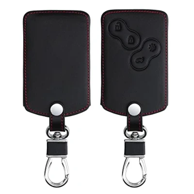 Imagen de kwmobile Carcasa Compatible con Renault Llave de Coche 4 Botones (Solo Keyless Go) Funda Cuero sintético Case para Mando Control Auto Negro
