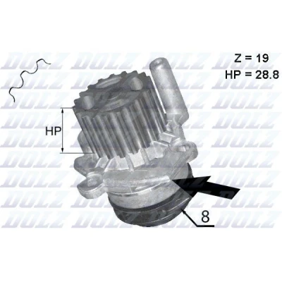 Imagen de DOLZ A224 Bomba de agua con evaporador AUDI: A5 B8 Sportback, A4 Berlina, Coupé, VOLKSWAGEN: Scirocco III, Touran I, Polo V Hatchback