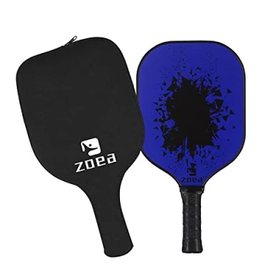 Imagen de ZOEA Pala de pickleball, raqueta pickleball grafito con superficie fibra carbono y núcleo compuesto panal abeja polímero para exteriores e interiores, duradera ligera (azul