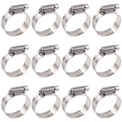 Imagen de Glarks Juego surtido de 20 abrazaderas manguera engranaje sin fin ajustables acero inoxidable 304 21 a 38 mm, abrazadera línea combustible para tuberías agua, fontanería,