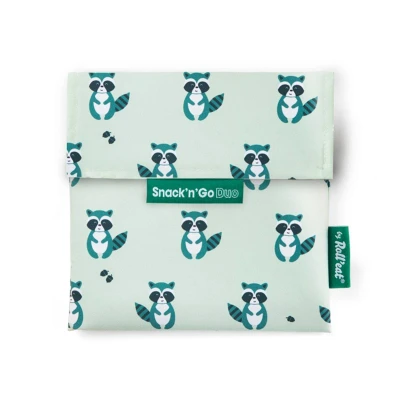 Imagen de Roll&#039;eat ® Porta Sandwich Reutilizable, Bolsa Ecológica sin BPA, Bocadillo Mapache Snack&#039;n&#039;Go Duo Animals