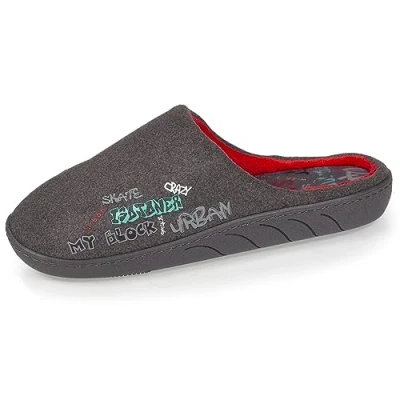 Imagen de Isotoner Zapatillas de casa Chinelas niño, pantuflas tacón en terciopelo