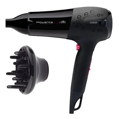 Imagen de Rowenta CV5022 Powerline Plus Elite Secador de 2200 W potente, función Ionic, boquilla concentradora aire y difusor, 3 velocidades 2 temperaturas, botón frío