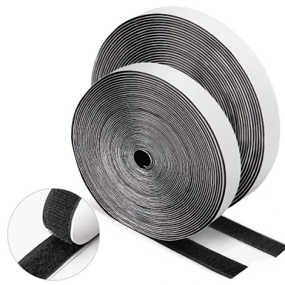 Imagen de WISYOK 12 Metros 20 mm Hook y Loop Tape, Gancho Cinta de Lazo Extra Fuerte, Belcro Adhesivo Doble Cara Extrafuerte, Auto Rollo para Múltiples Superficies (Negro)