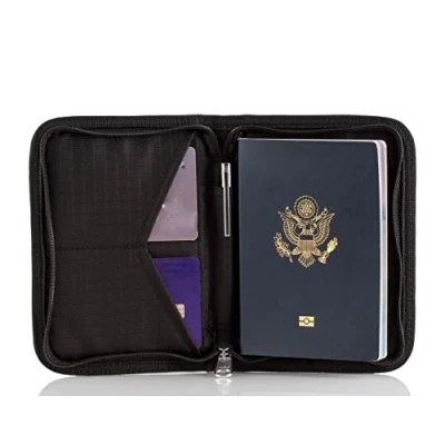 Imagen de Zero Grid Cartera para Pasaporte, portadocumentos de Viaje con Bloqueo RFID, Negro, Talla única, Individual