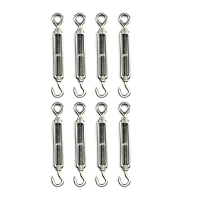 Imagen de Tensor de alambre Faspiroty M6 paquete 8 unidades acero inoxidable 304 ajustable gancho y ojal set resistente