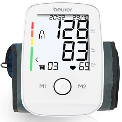 Imagen de Beurer BM45 Tensiómetro de brazo, indicador OMS, memoria 2 x 60 mediciones, color blanco