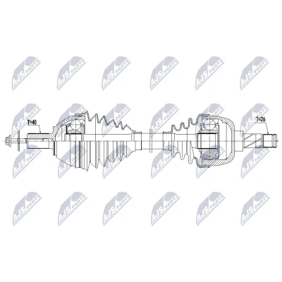 Imagen de NTY NPW VV 169 Árbol de transmisión Eje delantero, izquierda 560mm Caja cambios manual, 6 marchas