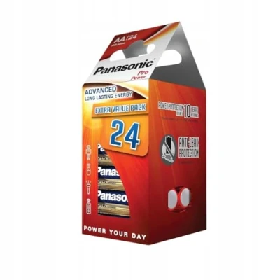 Imagen de Panasonic Pro Power, Pilas alcalinas AA, Paquete de 24 Unidades, 1.5V, adecuadas para los Dispositivos Medio Consumo energetico, LR6PPG/24CD
