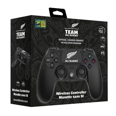 Imagen de All Blacks Mando sin hilo para PS4 con entrada jack casco