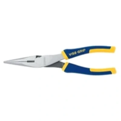 Imagen de IRWIN Vise Grip Alicates de punta larga con cortador alambre, 8 pulgadas, 2078218, azul, inoxidable, amarillo