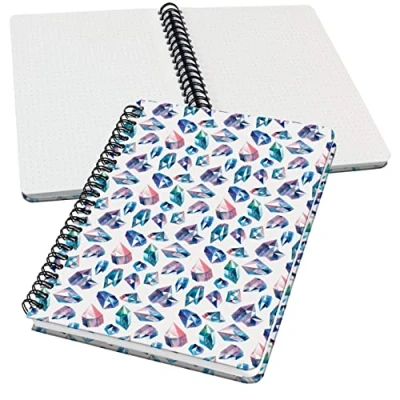 Imagen de SIGEL JN616 Jolie Libreta de espiral, Fairy Gems, cuadriculado con puntos (impresión Dot), 100 g/m², 16,2 x 21,5 cm, tapa dura, 120 páginas, rosa, violett, azul