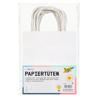 Imagen de Folia. 21800 Las Bolsas de Papel, 18 x 8 21 cm, 20 PC, Color: Blanco