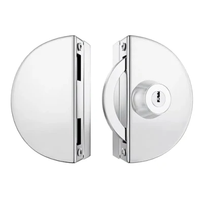 Imagen de Qrity Cerradura de Puerta Vidrio, Seguridad Antirrobo Vidrio Acero Inoxidable 10 12 mm con Llaves, sin Antibloqueo para Oficina, Hogar, Baño