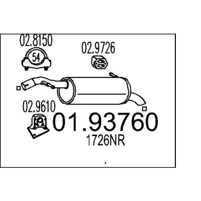 Imagen de MTS 01.93760 Silenciador trasero 950 CITROËN: C3 I Hatchback