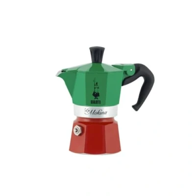 Imagen de Bialetti Cafetera La Mokina 1/2 tazas, Bandera Italiana 0396