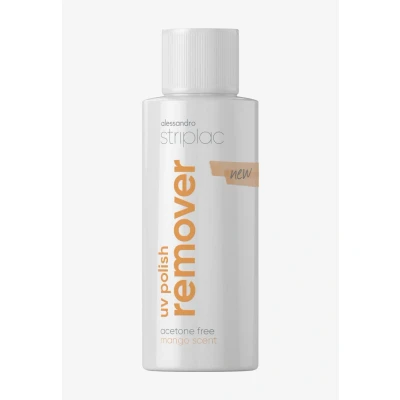 Imagen de alessandro Striplac UV Polish Remover Nail &amp; Feet Fácil eliminación de nuestros colores Despele suavemente sin acetona Con aroma a mango Quitaesmalte especial Vegano 125 ml