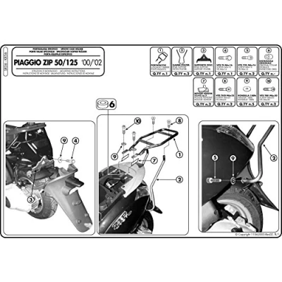 Imagen de Givi Portaequipajes Monolock para Piaggio Zip 2 (00 )