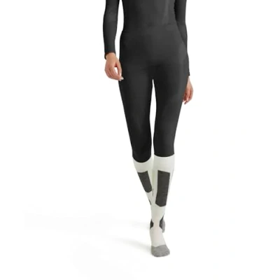 Imagen de FALKE Wool Tech Long W TI Lana Hilo Funcional Secado rápido Calida 1 Pieza, Capa de Base Inferior Mujer, Negro (Black 3000), M