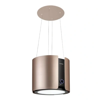 Imagen de Klarstein Skyfall Smart Extractor de humo tipo isla, campana aislada, control por aplicación móvil, 45 x 42 cm (ØxB), ventilación y extracción, 3 niveles, 402 m3/h iluminación LED, clase C, dorado