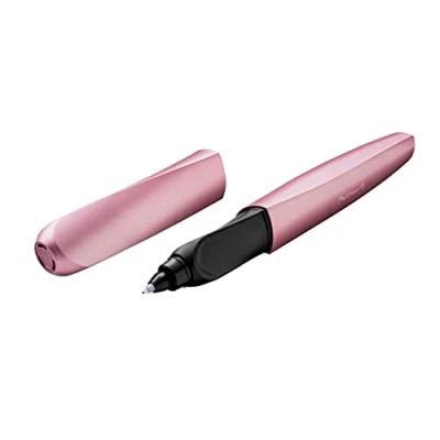 Imagen de Pelikan Twist Girly Rose, Bolígrafo Esferográfico Ergonómico, para Diestros y Zurdos, la Escuela Oficina, Punta M Indeformable, 2 Cartuchos KM Azules Incluidos, Recargable