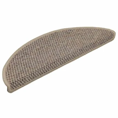 Imagen de vidaXL Alfombrilla Autoadhesiva de Escalera 15 uds, con Aspecto Sisal, Protector Antideslizante Peldaño, Tela Beige Oscuro 56x17x3 cm