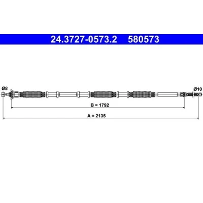Imagen de ATE 24.3727 0573.2 Cable de Freno Mano 2135 FIAT: Doblo I Cargo, Familiar