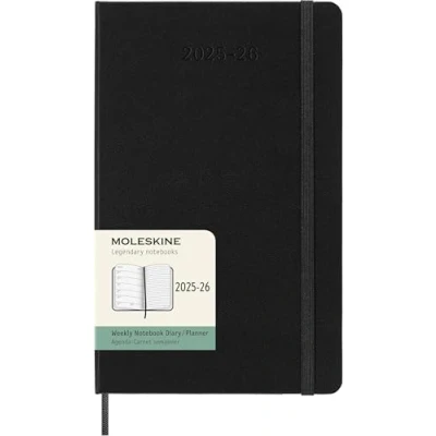 Imagen de Moleskine Weekly Planner 2025 2026, Agenda Semanal 18 Meses Con Espacio para Notas, Tapa Dura y Cierre Elástico, Formato Grande 13 x 21 cm, Color Negro