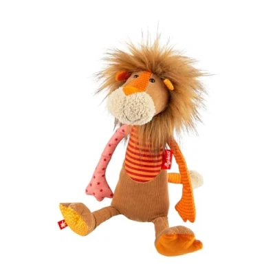 Imagen de Sigikid 42844 Peluche de león Patchwork Sweety para Jugar y abrazar, Mezcla Materiales Suaves bebés niños, niños niñas 0 Meses a 8 años, Multicolor/león, 32 cm
