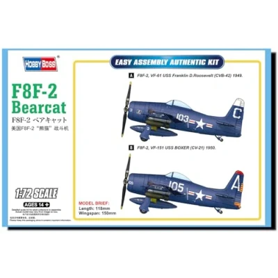 Imagen de Hobbyboss 1/72 F8F 2 Consejo Asesor Kit de Modelo, Color Mehrfarbig (387269)