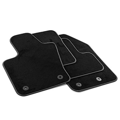 Imagen de MTM PRO 4904 Alfombrillas para Fiat 500X 2015 , a Medida en Terciopelo de Nylon, Bordes Similcuero y Pespunte Dobles Cromada