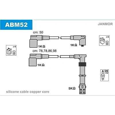 Imagen de JANMOR ABM52 Juego de Cables Encendido AUDI: A6 C4 Berlina
