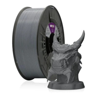 Imagen de WINKLE Filamento PLA 870 Gris Ceniza Impresora 3D 1,75mm 1kg Ingeo Proceso de Recocido Dureza Extrema Bobina