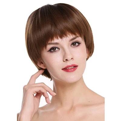 Imagen de WIG ME UP D3061R 10/12R4 peluca de mujer pelo corto liso paje bobo castaño mix