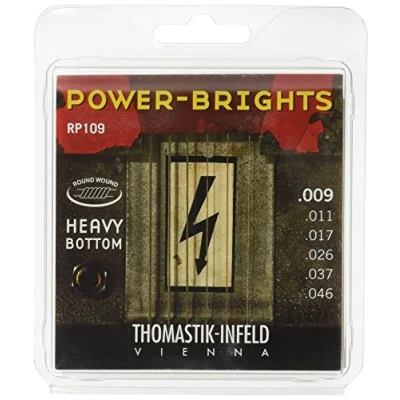 Imagen de Thomastik Cuerdas para Guitarra Eléctrica Power Brights Series Heavy Bottom juego RP109 Light .009 .046w