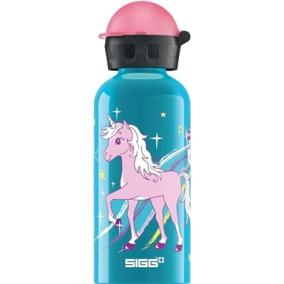 Imagen de SIGG Bella Unicorn cantimplora infantil (0.4 L), botella para niños sin sustancias nocivas y con tapa hermética, ligera de aluminio