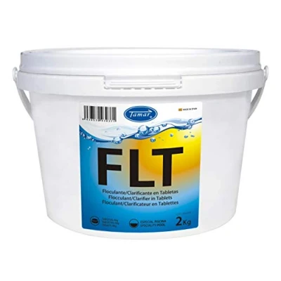 Imagen de Tamar Floculante en tabletas 40 g, clarificante, clarificador Agua, eliminador turbidez, agrupa particulas suspesion, 2 Kilos