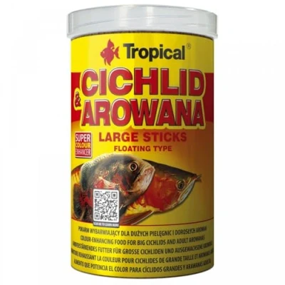 Imagen de Tropical CICHLID&amp;AROWANA Large Sticks 250ml / 75g Alimento Que Potencia el Color para cíclidos Grandes y arawanas Adultas