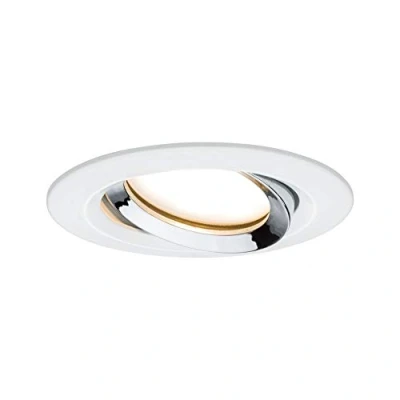 Imagen de Paulmann 93685 Luminaria empotrable LED Nova Plus, redonda, orientable, 1x6,8 W IP65 reg., foco empotrable, blanco mate, cromo, Spot, aluminio, 2700 K