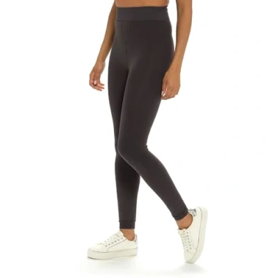 Imagen de Leggings de cintura alta para mujer, 200 denier, 2.2 TOG, forro polar térmico, terciopelo, uso diario, gris oscuro, M L