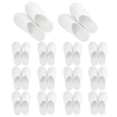 Imagen de JRSHIRLEYLTD 14 pares de pantuflas desechables spa blancas para mujer, dedos cerrados, hotel, invitados niñas, mujeres, fiestas, invitados, viajes, hogar,