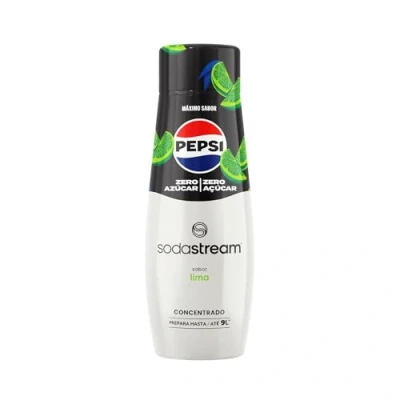 Imagen de Pepsi Zero Lima Concentrado de Refresco, Sin Azúcar, Prepara hasta 9 l Bebida, Apto para Todas las Máquinas Gasificadoras Agua SodaStream, 440 ml