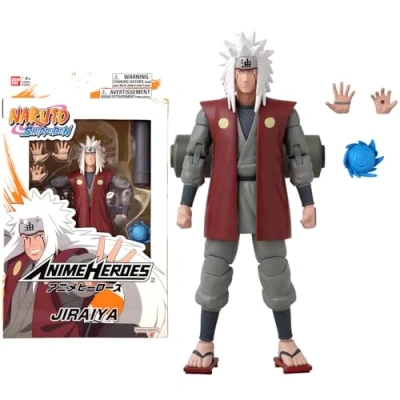 Imagen de BANDAI Anime Heroes Naruto Figura de acción Jiraiya of The Sannin 17 cm con Manos y Accesorios adicionales Shippuden para niños niñas