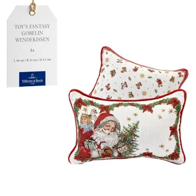 Imagen de Villeroy &amp; Boch Toy&#039;s Fantasy Cojín Tapiz Reversible, Almohada, Papá Noel, Multicolor, 32 x 48 cm, Algodón, Lavable a máquina