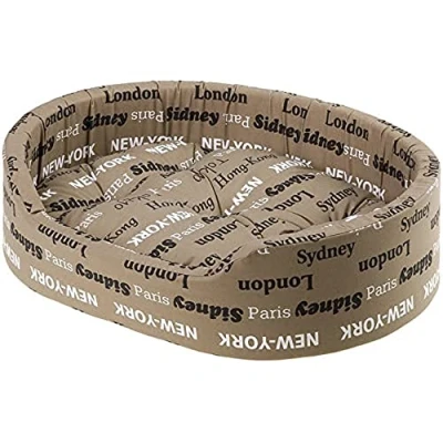 Imagen de Ferplast Cama para Perros Dandy Cojín Extraíble y Lavable, Funda de Algodón con Acolchado Suave, Ideal también como Caseta Gatos, 55 x 41 15 cm, Marrón/Beige