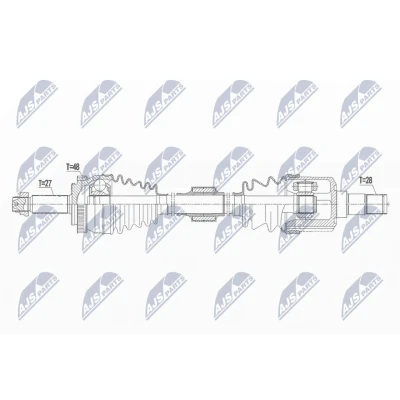 Imagen de NTY NPW HY 571 Árbol de transmisión Eje delantero, derecha 988 88 HYUNDAI: i40 CW, Berlina